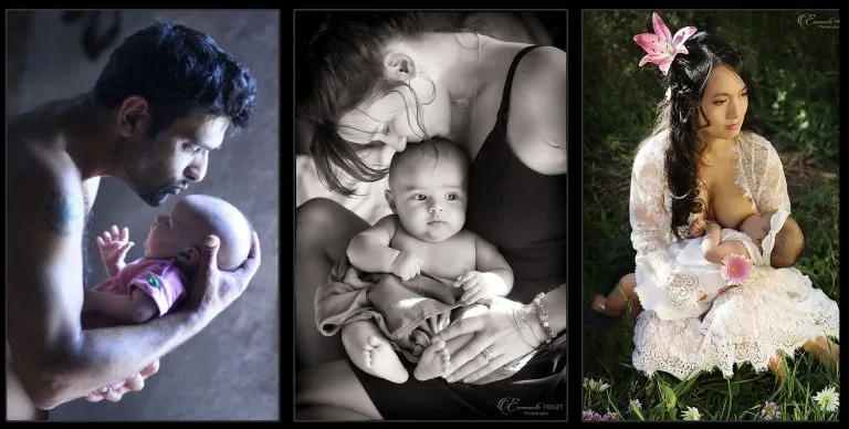 Collage de trois photos de famille