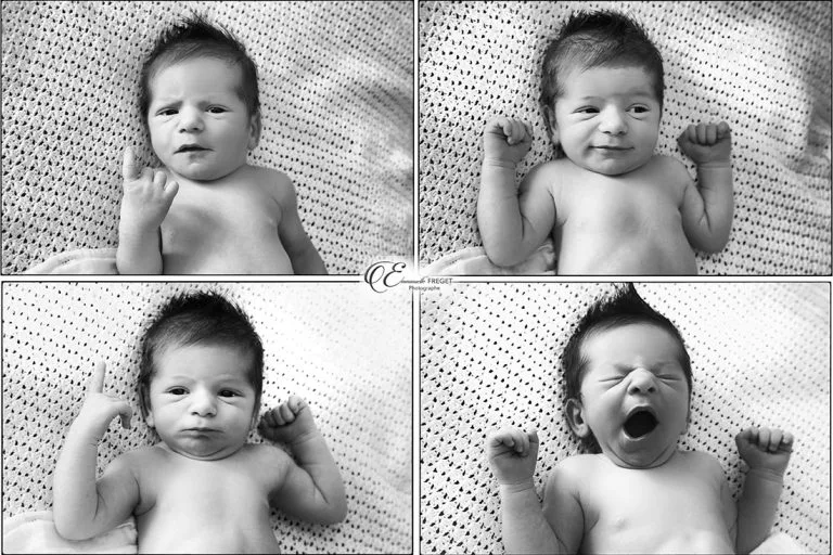 Collage de plusieurs photos d'un bébé